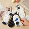 Cute Cat Print Mid-Calf Socks Soft Comfortable High Elasticity Non-Constricting Trendy Socks for Daily Wear
