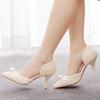 Fashion Pearl Shoes Pointy Side Side Air Pumps Stiletto Heels Over Feet High With Bridal Bridesmaids Wedding Shoes Single Shoes