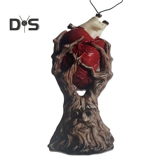 

Украшение на Хэллоуин, человеческое сердце, корень дерева, черная кошка, призрачная статуэтка, ручная работа, акриловый кулон для стола, сада, офиса C