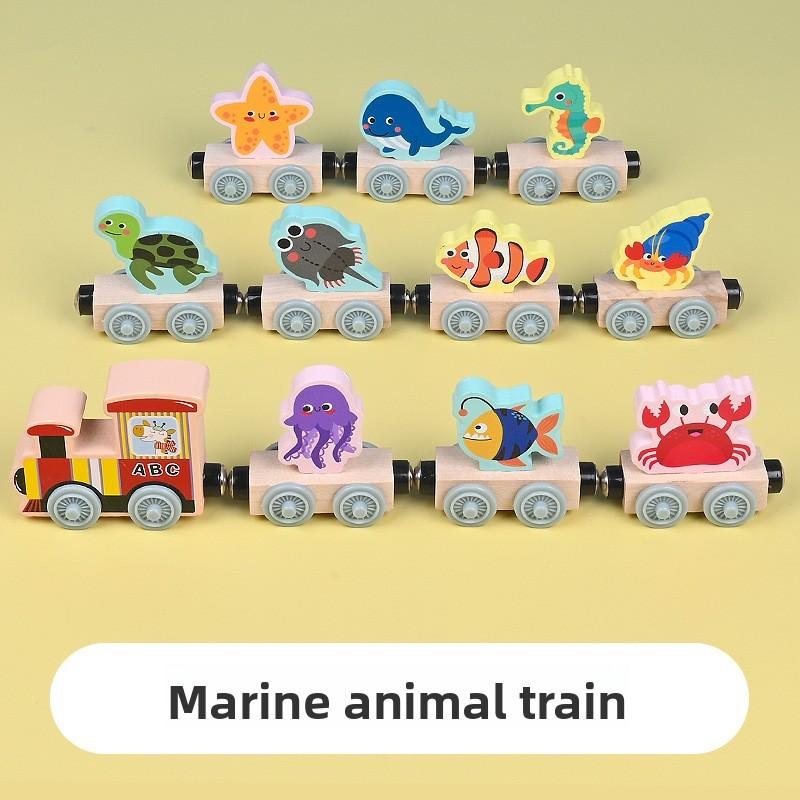 Wooden Number Train Educational Toy For Toddlers With Color And Animal Recognition