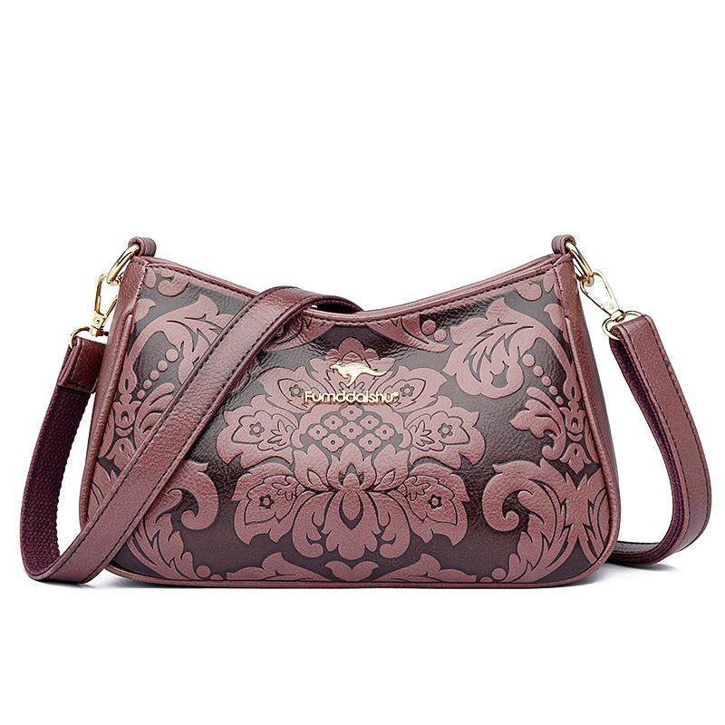 

Женская сумка новая сумка-мессенджер средняя с тиснением модная темпераментная женская сумка через плечо Width 27 Height 17 Thickness 8 фиолетовый