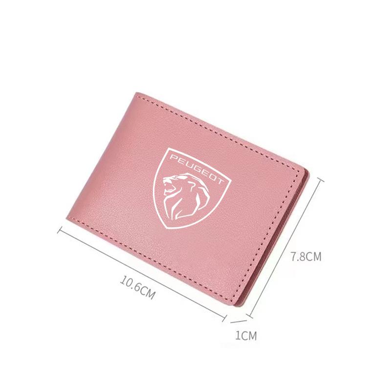 PU Leather Credit Card Case Car Driving Documents Protective Case For Peugeot 206 207 307 3008 2008 308 408 508 301 208