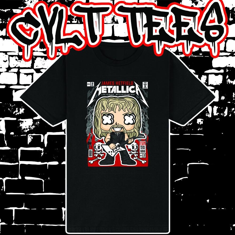 Metallica James Hetfield Comic Book Cover style Tee ~ 100% Cotton Unisex T-Shirt S