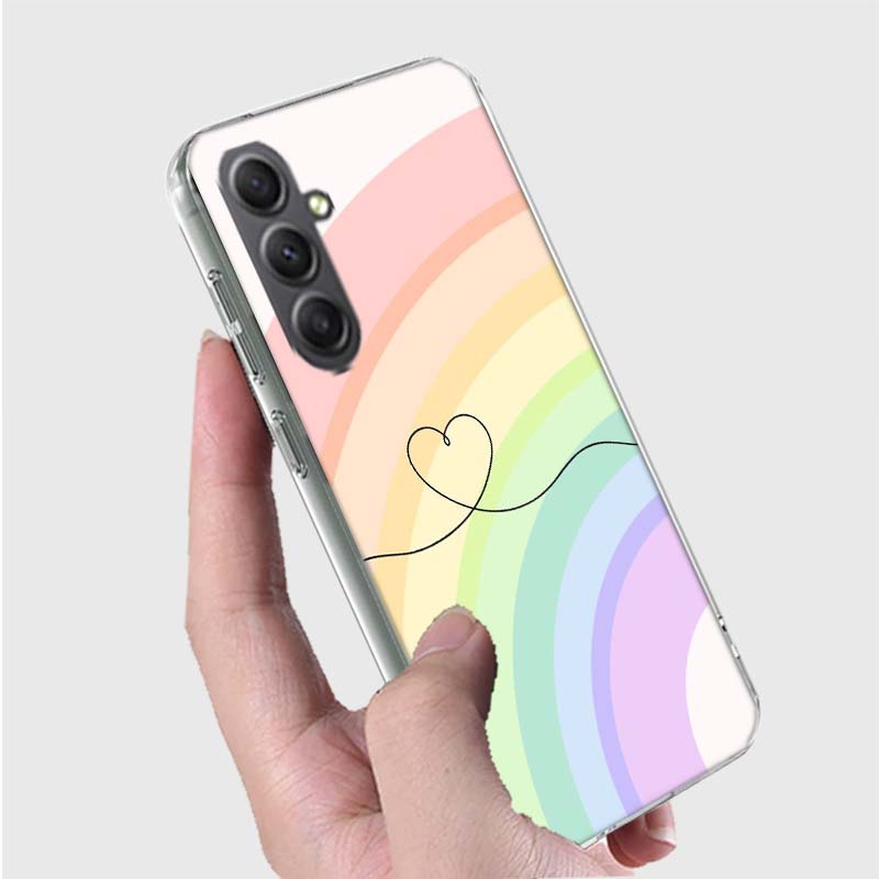 Rainbow Gradient Love Phone Case for Samsung A16 A26 A36 A56 A17 A37 A57 A07 A06 A02S A03 A04S A05S Galaxy Note 20 10 A50S A71 A