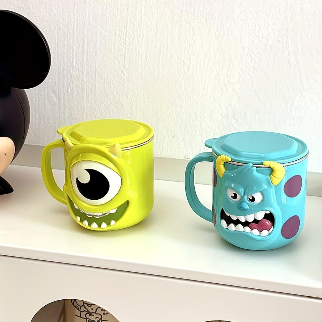 Disney Tasse Edelstahl Innen herausnehmbar Wasserbecher Verbrühschutz und Auslaufsicher Milchkaffeebecher mit Skala Tragbar Wiederverwendbare Tasse