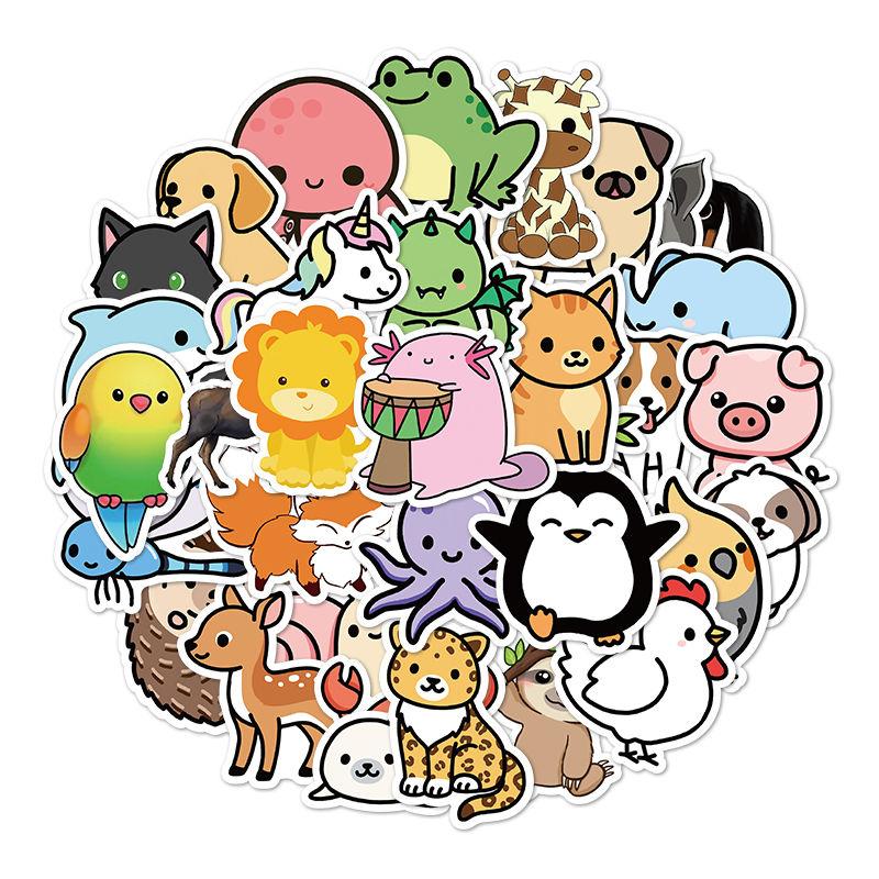 50 Stück kreative wasserdichte Tieraufkleber zum Dekorieren von Gepäck, Handyhüllen und anderen Gegenständen