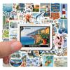 50 Pieces / 2 Designs of Graffiti Stickers for Coastal Vacation Style Computer Notebook Luggage Box Decoration Stickers