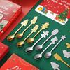 4Pcs Stainless Steel Christmas Coffee Spoons Christmas Trees Santa Tea Spoon Gingerbreads Man Dessert Drink Mixing Spoon