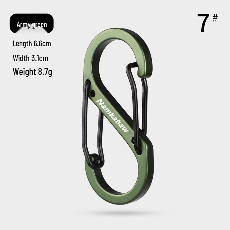Aluminum Alloy S-Carabiner and Figure-8 Hooks Medium