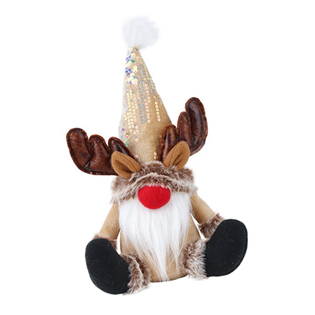 Christmas Plush Santa Gnomes Figurine with Long Hat Handcraft Stuffed Dolls for Holiday Party Decors Table Ornament