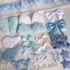 Gekräuselte Satin-Plüsch-Ohren-Dekorations-Set DIY Handgemacht Ita?Tasche Dekoration Zubehör Set Fotokartenhalter Materialpaket Bastelbedarf