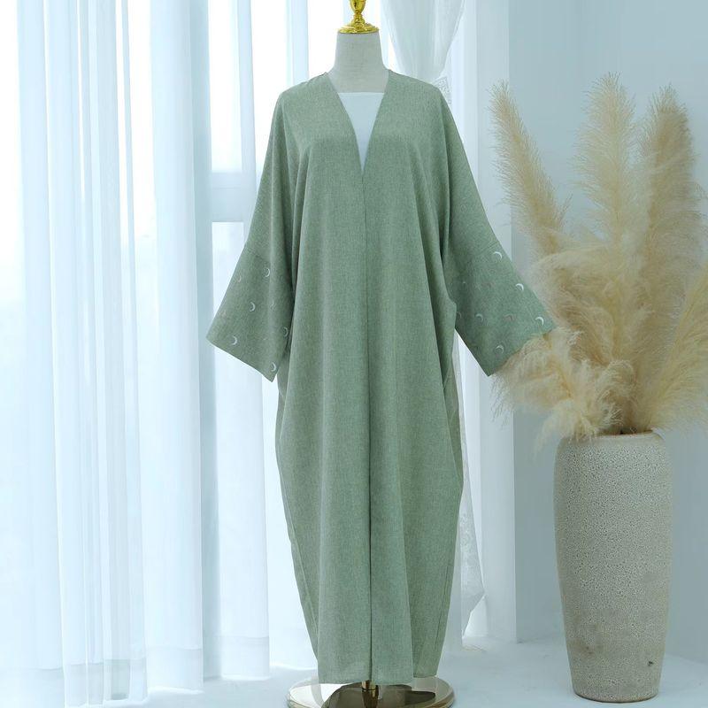 New Arrival Middle East Dubai Embroider Elegance Cardigan Robe Dress Embroidered Cardigan Dress