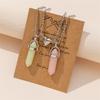 Heart and Hexagon Magnetic Natural Stone Pendant Necklace Set