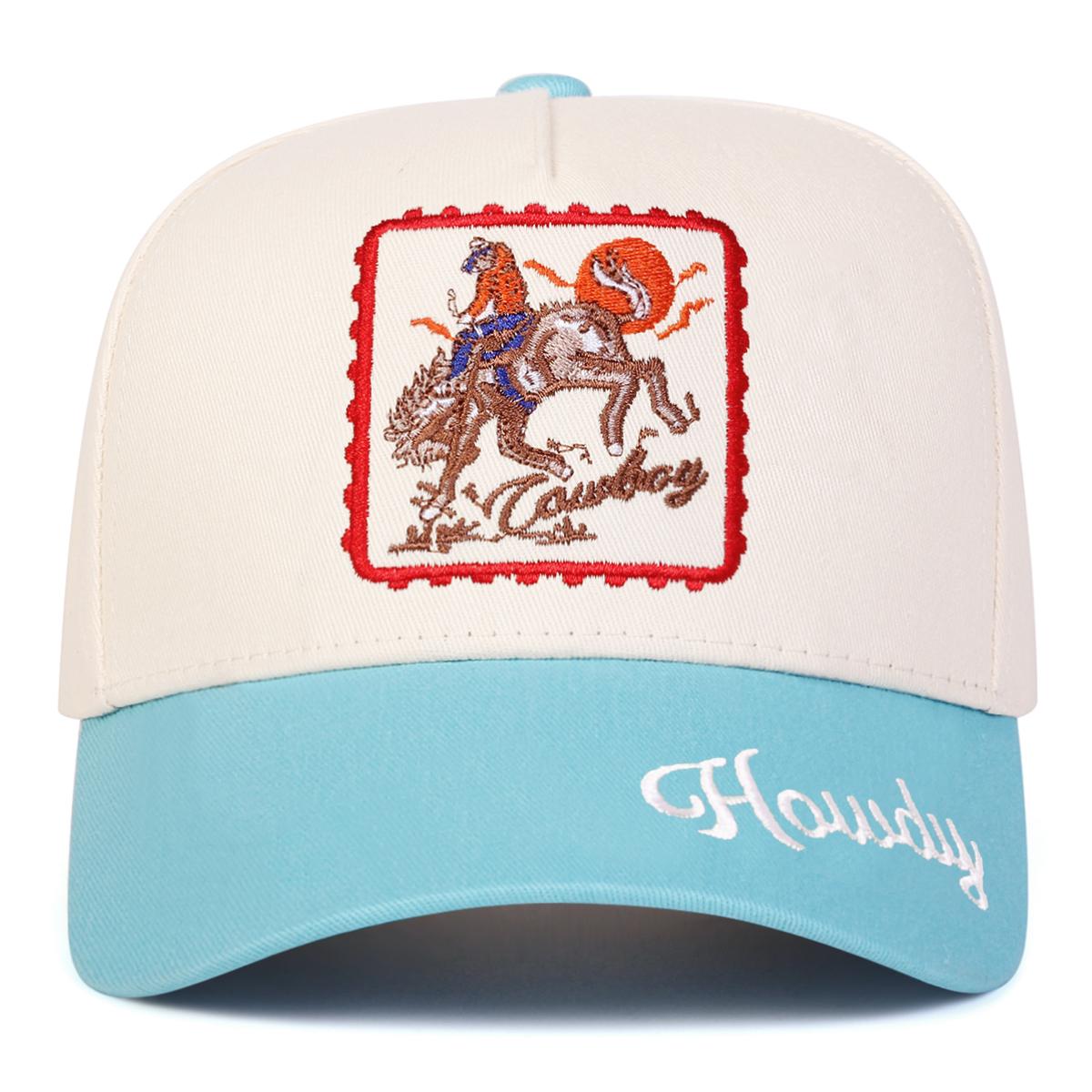 

Мужская бейсболка с пятью панелями, пэчворк с вышивкой надписи HOWDY, для улицы, регулируемая, солнцезащитная, для отдыха, весна, осень, путешествия, туризм, пляжный отдых