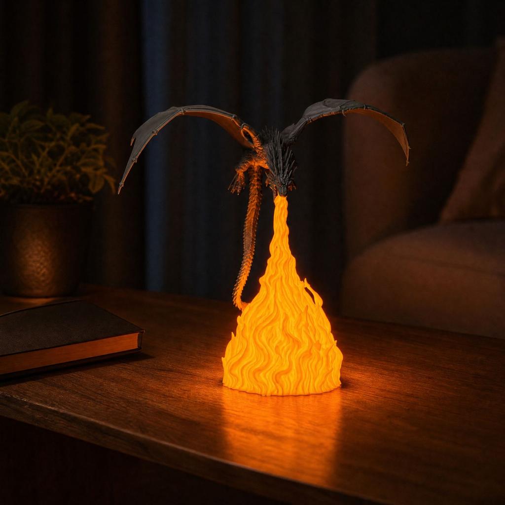 3D Printed Cool Night Light with Breathing Effect, Home Decor Desk Figurine