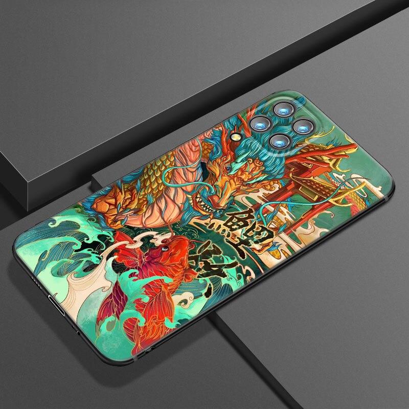 

Чехол для телефона с японским волнистым аниме Драконом для Samsung A21 A30 A50 A52 S A13 A22 A32 4G A23 A33 A53 A73 5G A12 A31 A51 A70 A71 A72 Samsung A73 5G