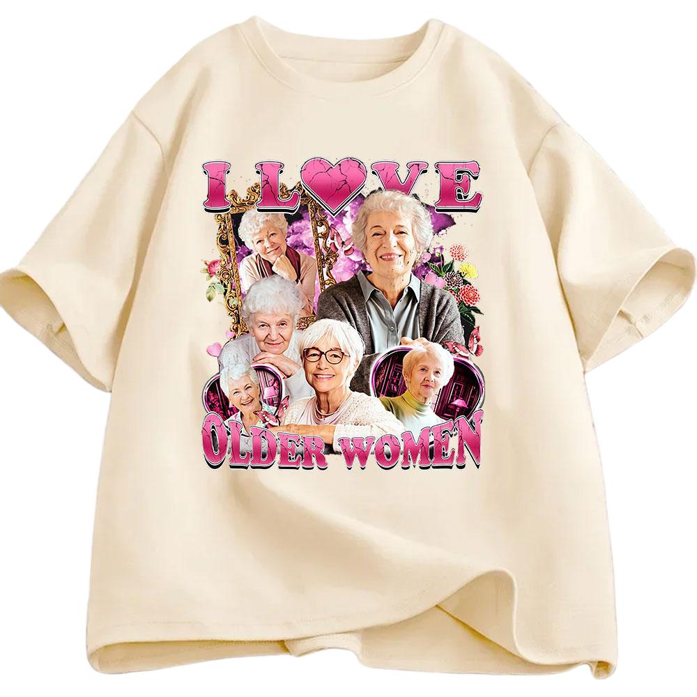 I Love Elderly Womens Fun Meme Tshirt 2026 Summer Mens Womens Casual Cotton Fashion Humorous Oversized Tshirt Street Wear