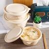 Eco-Friendly 600ml Corn Starch Round Bowl with Lid