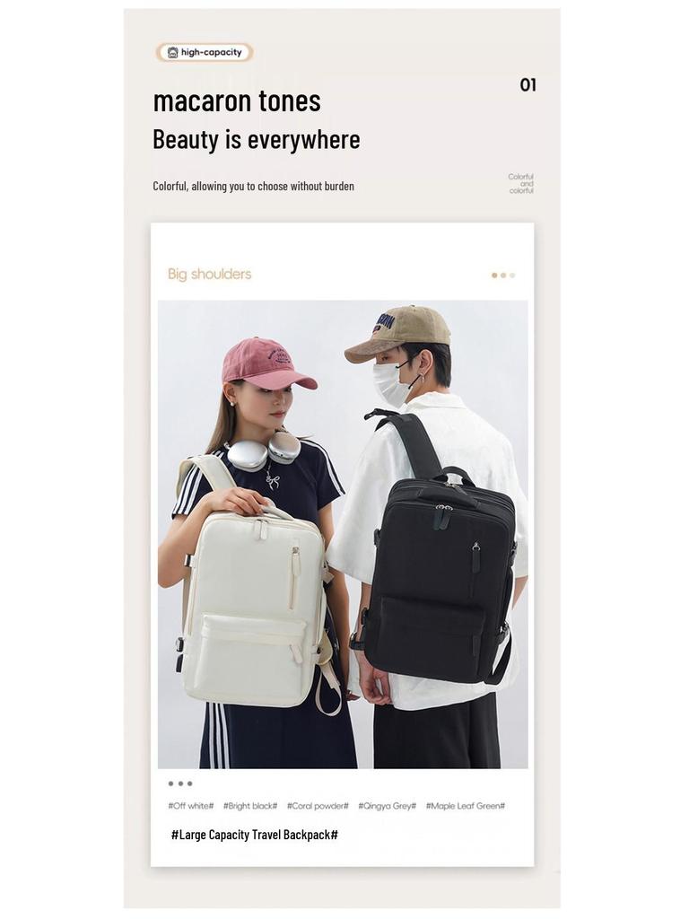 Lightweight Large-Capacity Backpack for Men & Women - Versatile for Business Trips, Short Travel, & Students