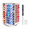 1set 360° Rotatable PVC Paint Bottle Storage Rack Spinning Craft Paint Organizer for Desk Large Capacity Paint Holder for Artists & Hobbyists White