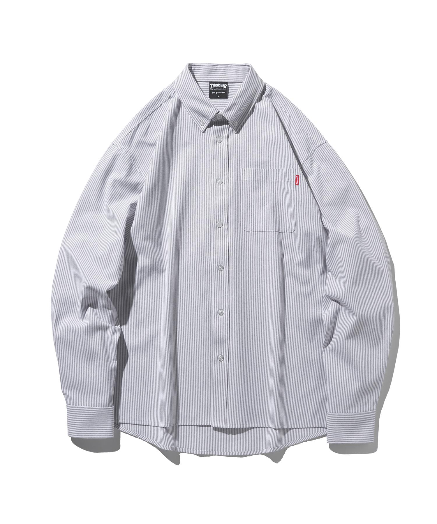 Treasure Flame Pocket Stripe Shirt Grey M
