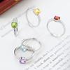 S925 sterling silver ring women's light luxury luxury crystal peridot fashion ring