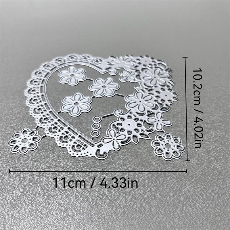 Carbon Steel Heart Lace Embossing Die-Cut Template for DIY Birthday Cards