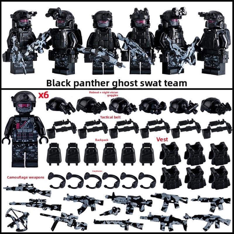Military special forces, police soldiers, military weapons, toys and gifts for children s special police ghost command figures.