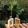 Hydroponic Plants Container with Wood Frame Transparent Glass Test Tube Vase Flower Pot Home Tabletop Bonsai Decorations Crafts