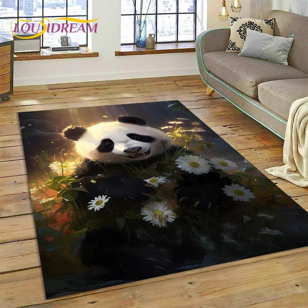 Cartoon Cute Panda Dream Animal 3D kobercový koberec do ložnice Obývací pokoj Domácí dekorace na pohovku, dětská hra Velká dekorační podložka na podlahu