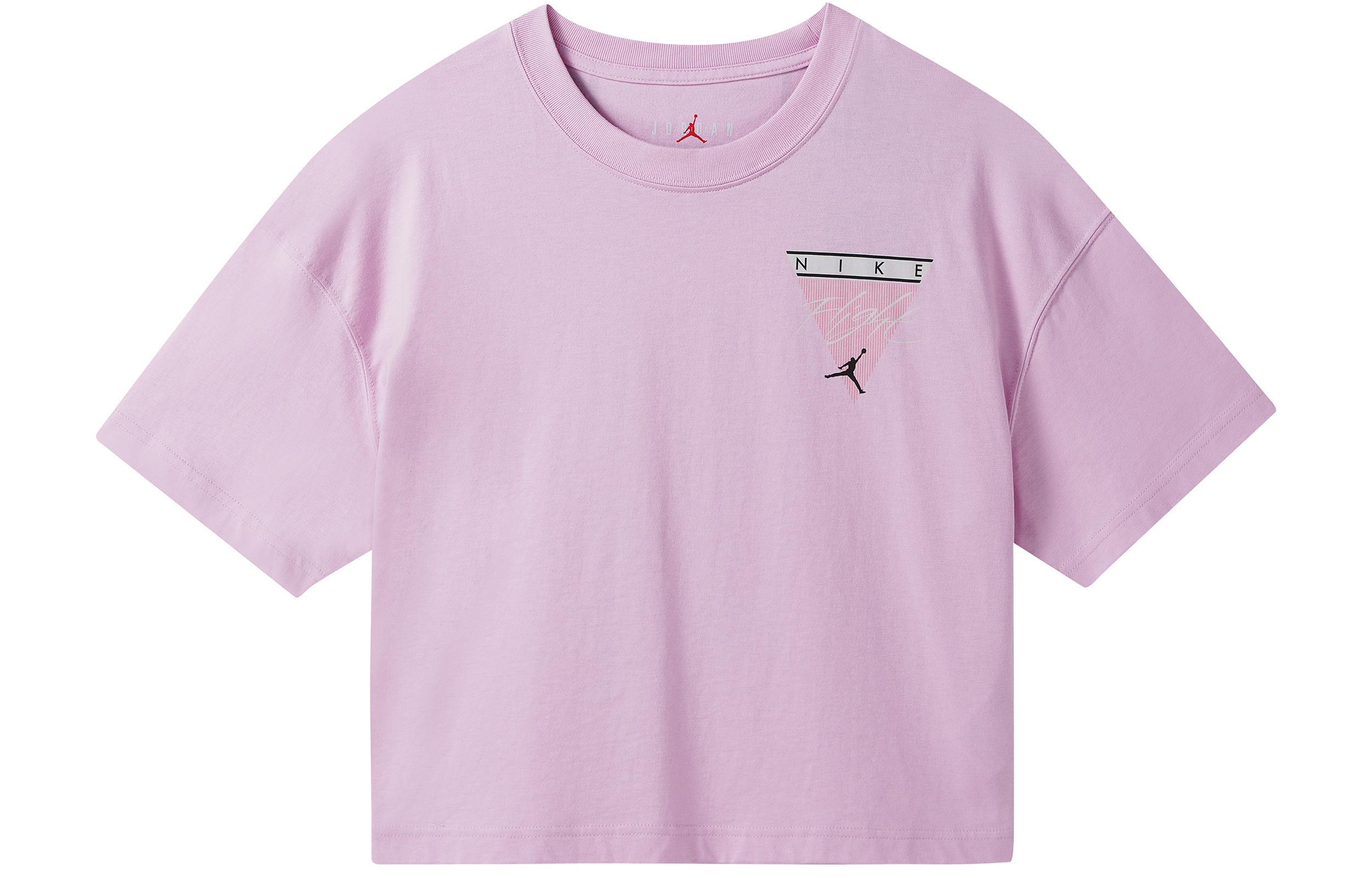 Jordan Crop Tops Women s Pink Crew Neck Moderate DC2154-676 L