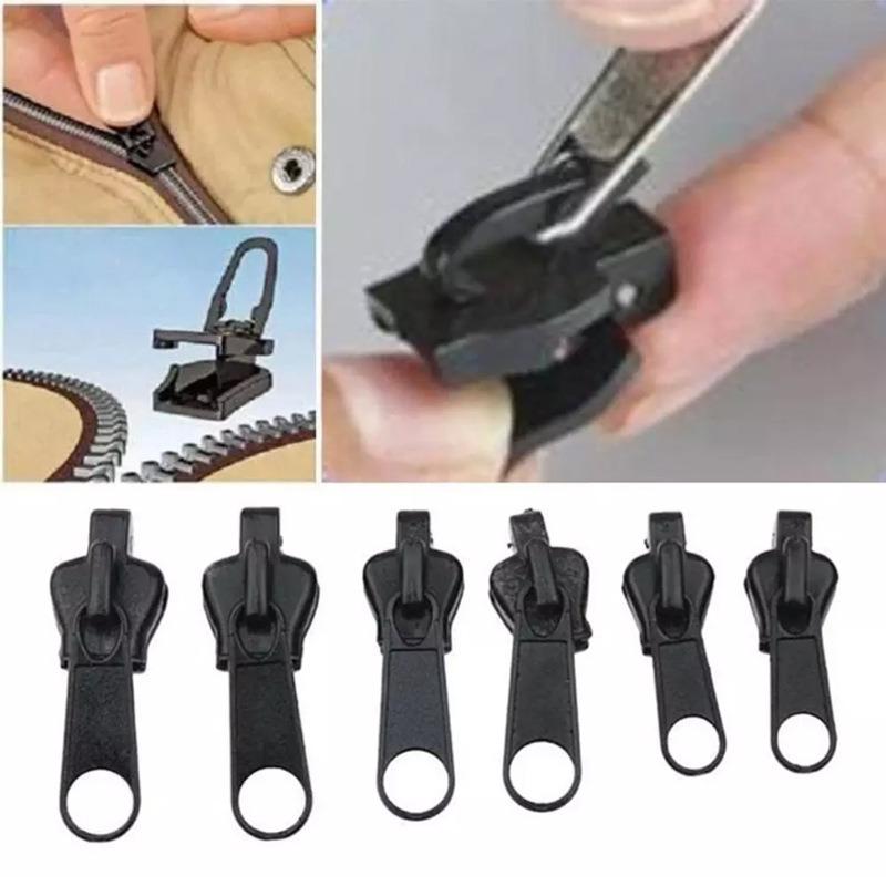 6Pcs Black Universal Instant Fix Repair Kit Replacement Zip Slider Teeth Design Arts, Crafts and Sewing