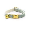 Adjustable White Tea Velvet Cat Collar with Bell - Cute & Comfy Pet Collar