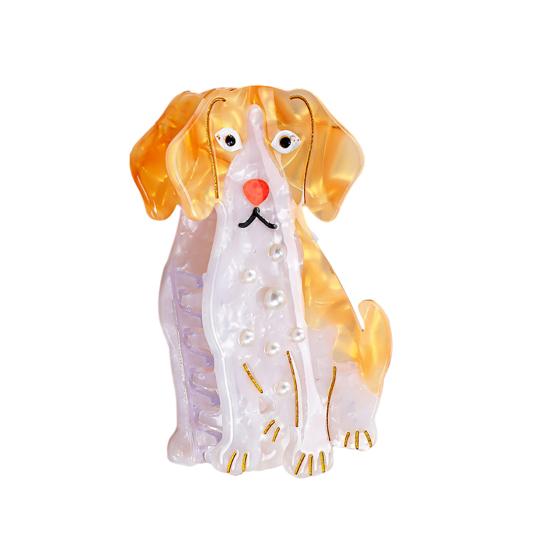 

Hair Clip Carton Dog Shape Acetic Acid Back Head Hair Claw Anti-slip Teeth Lightweight Colorfast Large Shark Hair Claw Hair Accessories 2