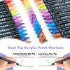 12/24/36/48 Colors Dual Tip Acrylic Paint Pens Markers  for Wood Canvas Stone Rock Painting Glass Ceramic Surfaces DIY Crafts