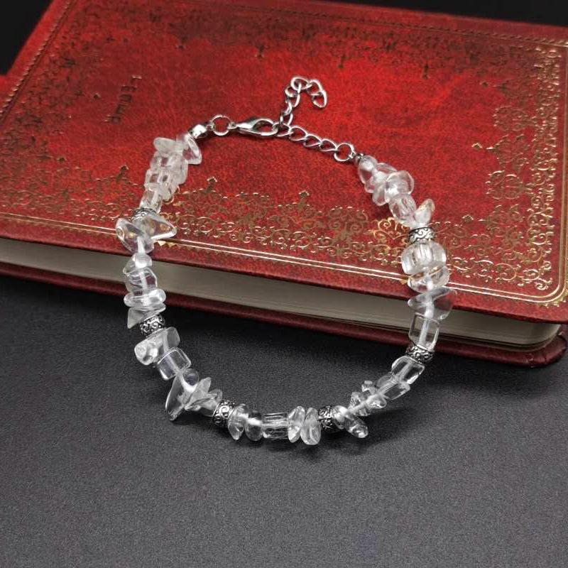 Handmade Beaded Natural Stone Crystal Gravel Alloy Bracelet Bracelet Bracelet Adjustable Multi-Color B28