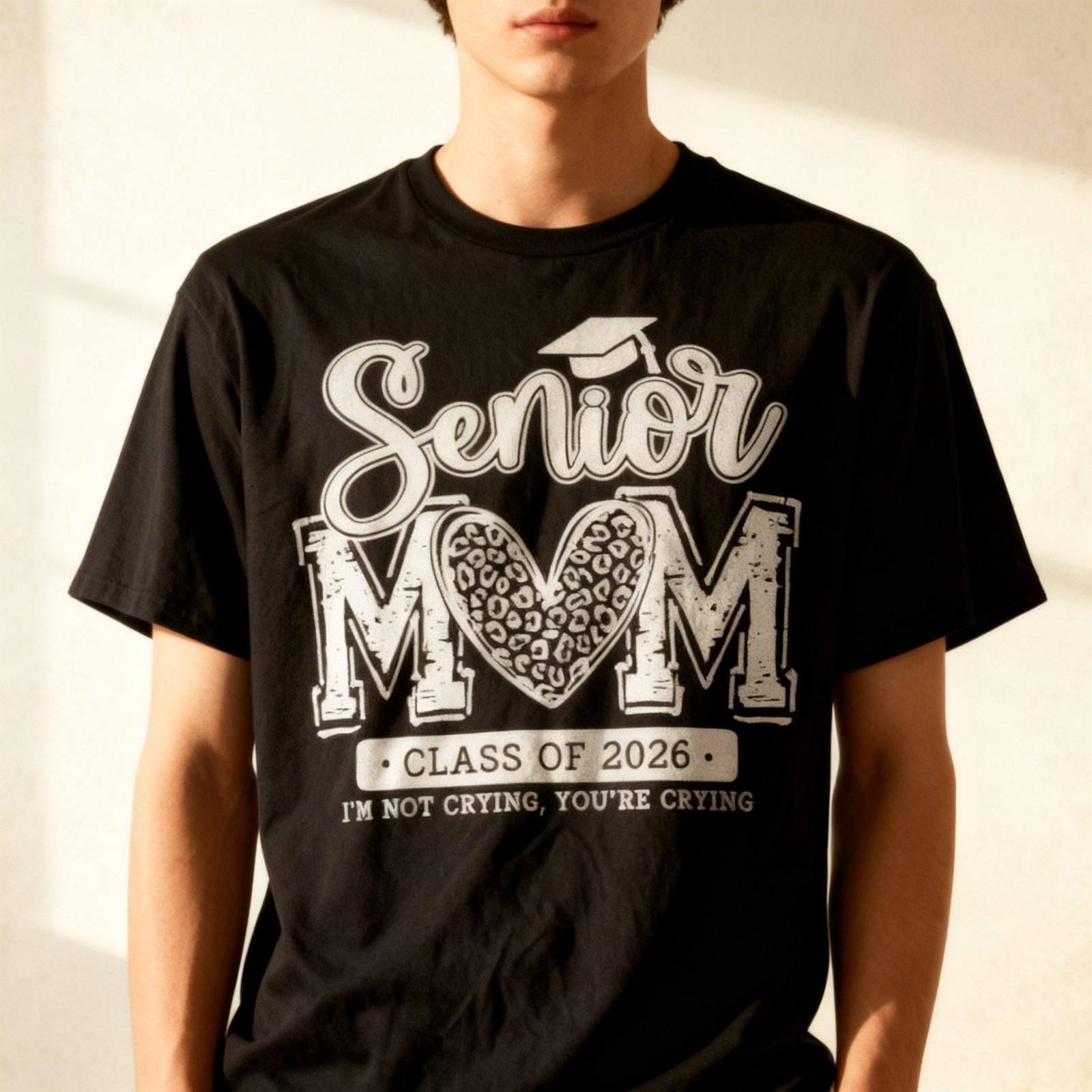 Senior Mom Class Of 2026 Senior Mama 2026 Graduation Leopard T-Shirt S-5XL S