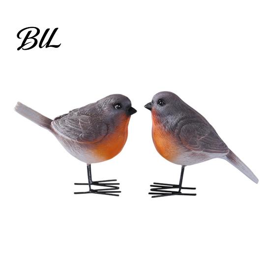 Decorative Garden Accents 2Pcs Outdoor Bird Ornaments, Realistic Pastoral Figurine, Resin Crafts for Desktop Weatherproof Lifelike Animal Sculpture