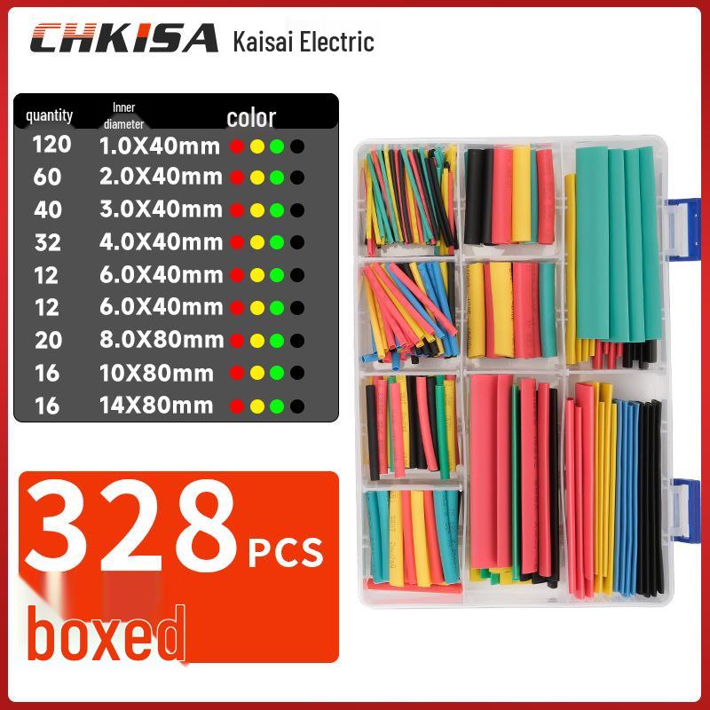 Boxed and Bagged Colored Heat Shrink Tubes - 530pcs Insulation Sleeves and 560pcs Electrician Wiring Tubes