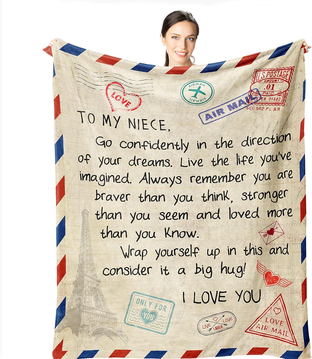 

Wisegem Soft Cozy Throw Blanket x Perfect Romantic Gift for Girlfriends Christmas Birthday Valentines Day Anniversary 40x50in