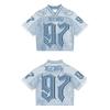 RogueWave Y2K T Shirt American Fashionable Breathable Splicing Loose Football Jersey Streetwear Casual Breathable Unisex Short Sleeve Top