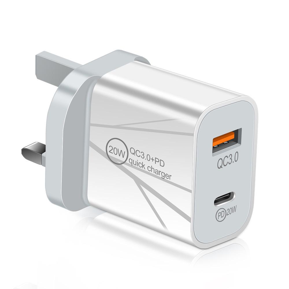 PD20W + QC3.0 Dual Fast Charger for Mobile Phones - US/EU/UK Specifications