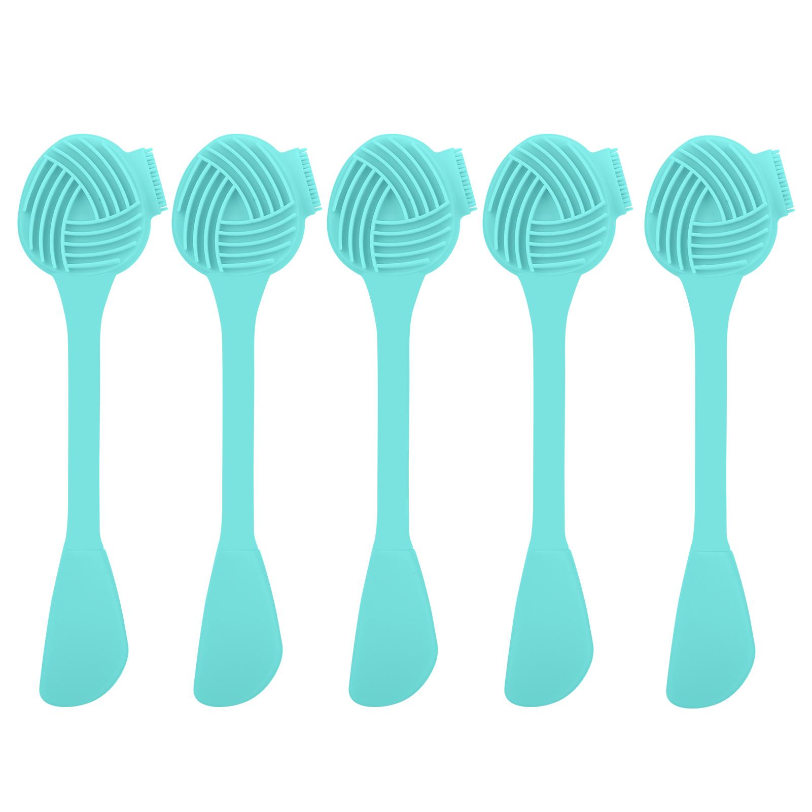 

5pcs Double Headed Face Cleansing Brush Silicone Facial Mud Mask Brush Applicator Set