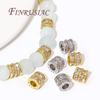 18K Gold Plated Zircon Crystal Bead Accessories For Bracelets,Round Spacer Bead,Separator For Beads,DIY Jewelry Making Supplies