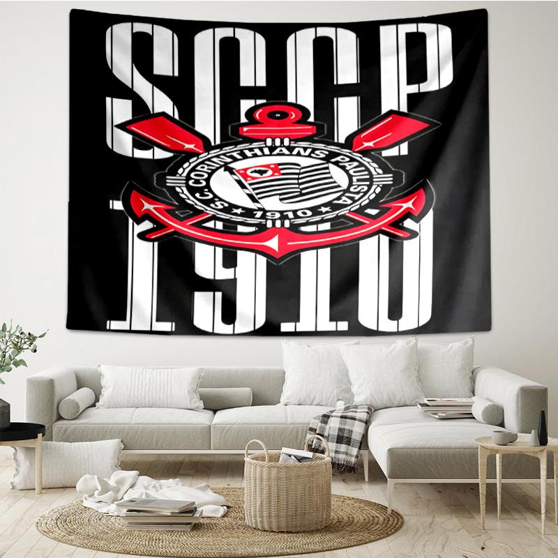 1PC Sport Club Football Crest Printed Tapestry Room Decoration Wall Hanging for Living Room Bedroom, dormitory, Birthday and Christmas gifts
