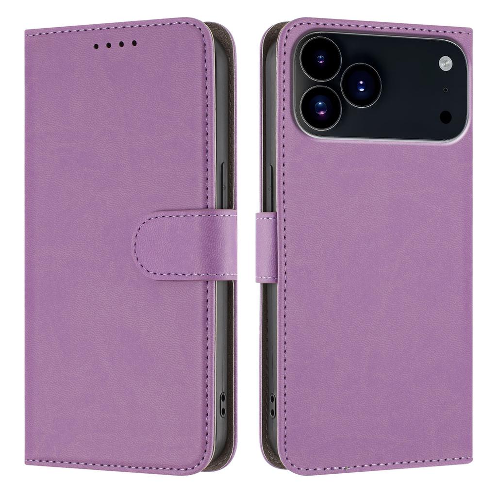 For iPhone 17 Pro Leather Case Solid Color Phone Cover with Wallet