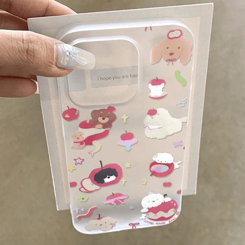 Apple Dog Frosted Fun Soft Case for iPhone 13/14/15/16/17 Pro Max