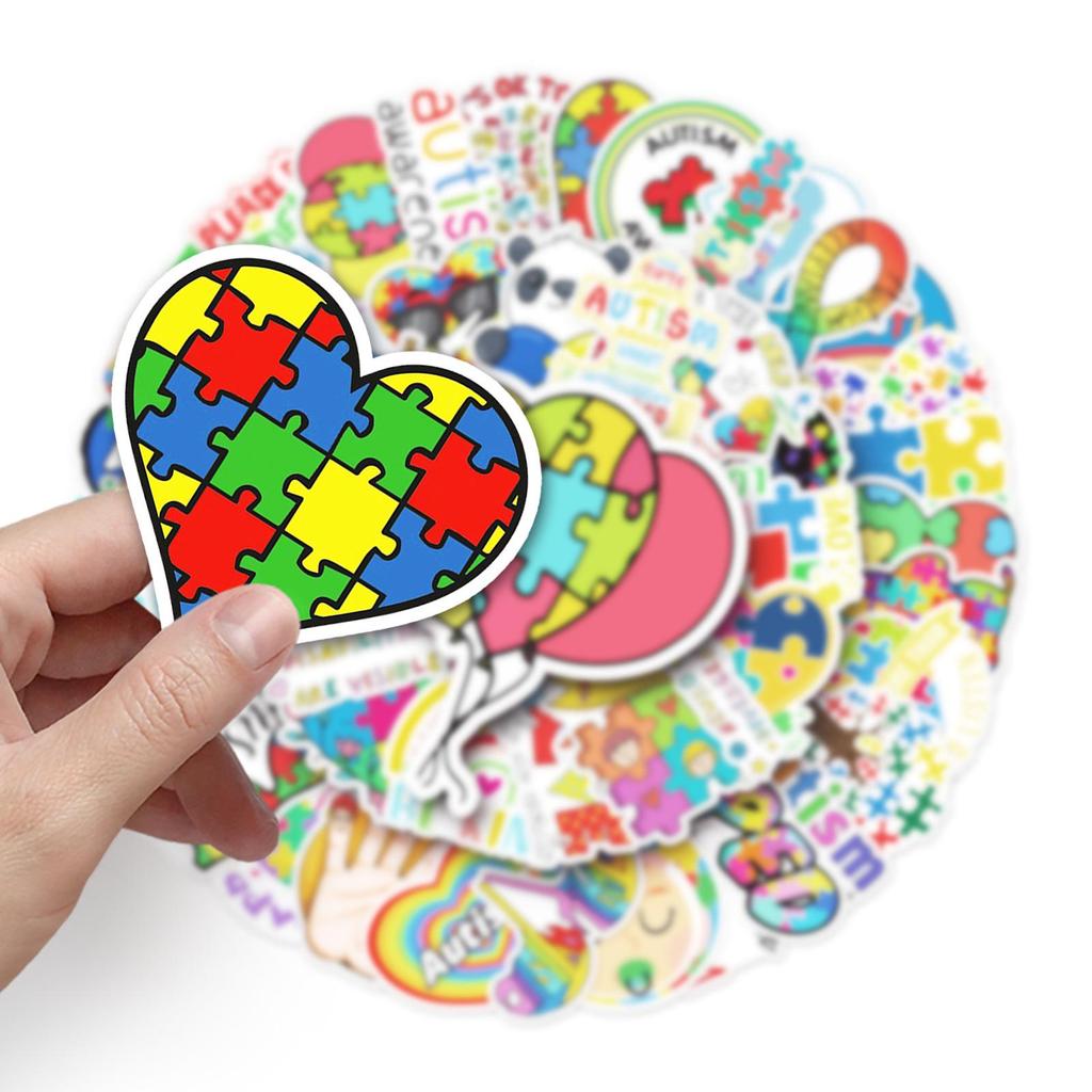 50 Autism Care Stickers: Personalized Trendy Graffiti for Laptops and Cars