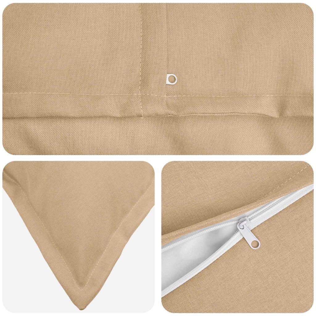 Cushion Cover 6 pcs HOUTEN Cream 55 x 55 cm Faux Linen