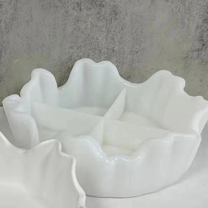 Irregular Storage Tray Silicone Mold Fruit Tray Plaster Cement Jewelry Home Holiday Decorations New